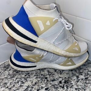 adidas Women's Athletic Shoes - White, Blue, and Tan